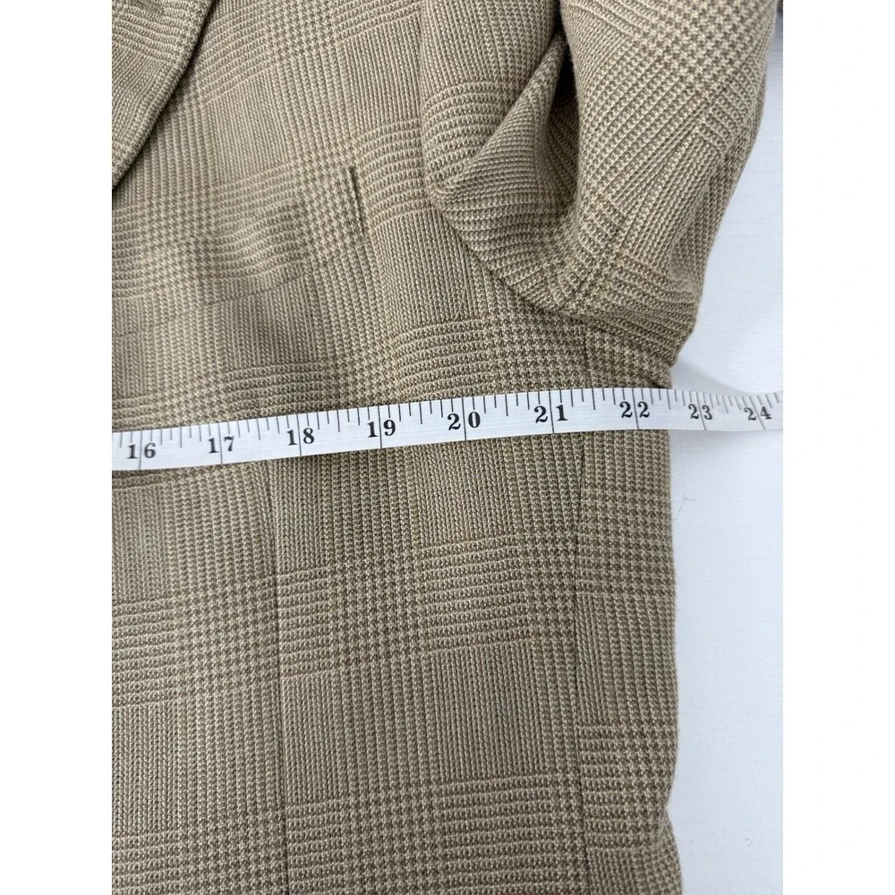 JoS A Bank Jacket Mens 42R Plaid Sport Coat Silk‎ Wool Blend Light Brown